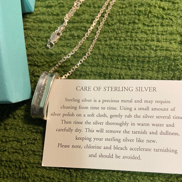 Authentic Tiffany & Co 1837. 925 Sterling Silver 1” oval pendant on 18” chain. - Picture 7 of 16